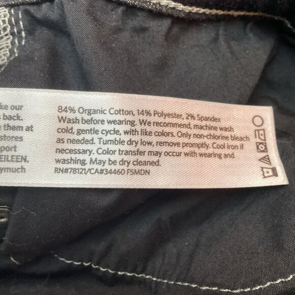 Eileen Fisher Womens 24W Black Denim Jeans Organic Cotton Blend Straight - Picture 9 of 9